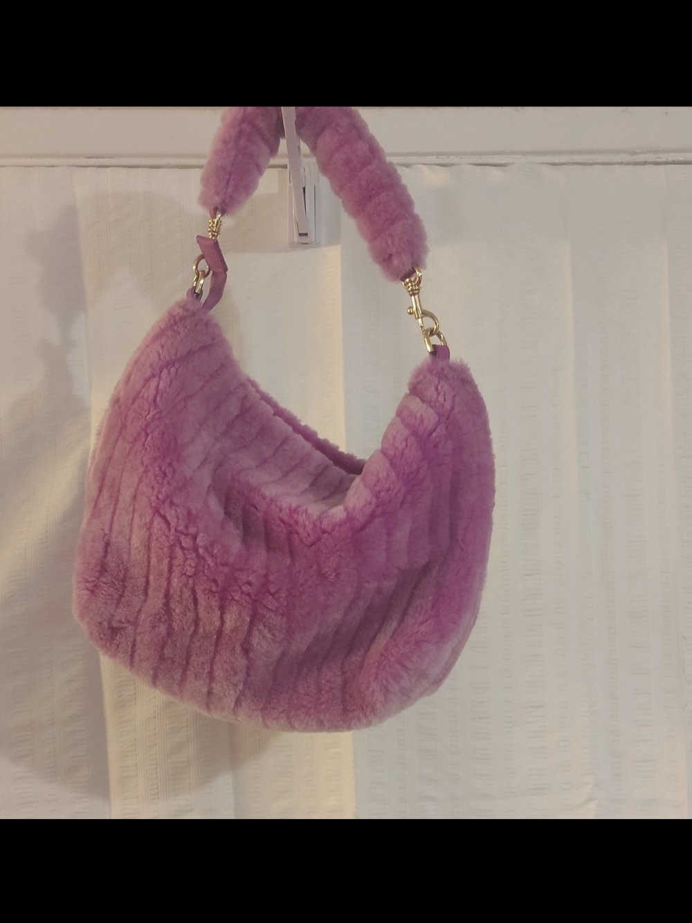 UGG Faux Fur Shoulder Handbag Pink